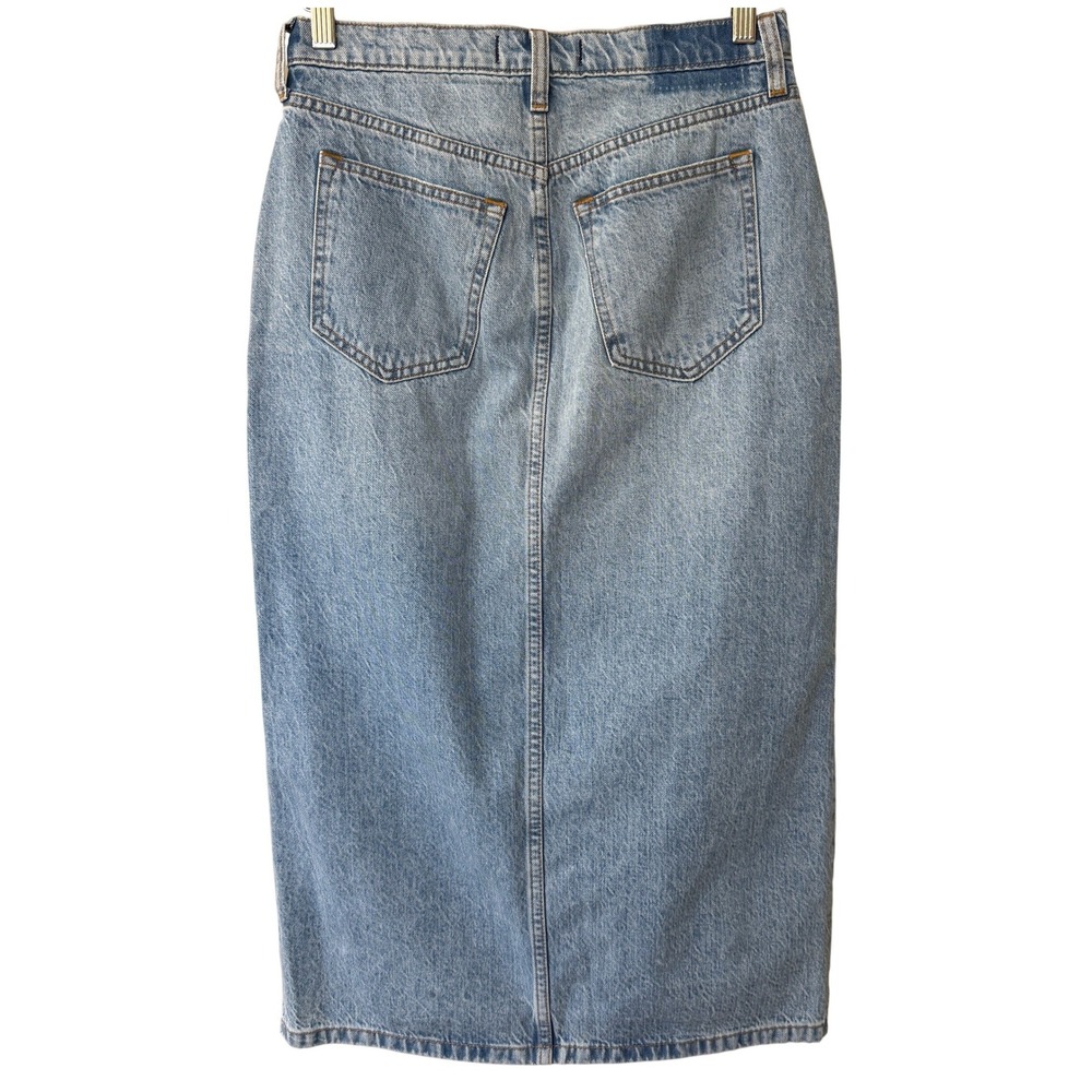 Abercrombie & Fitch Western Rodeo Country Denim Midi Skirt Size 27 Light Wash - Picture 6 of 13